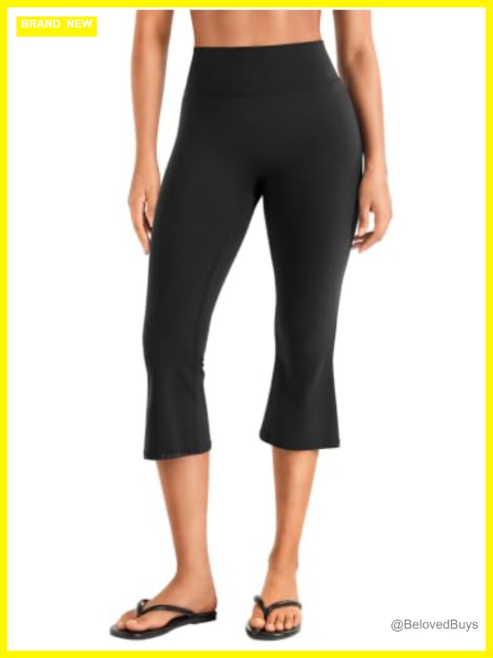 YEOREO Capri Flare Leggings High Waist Bootcut Cropped Workout Pants